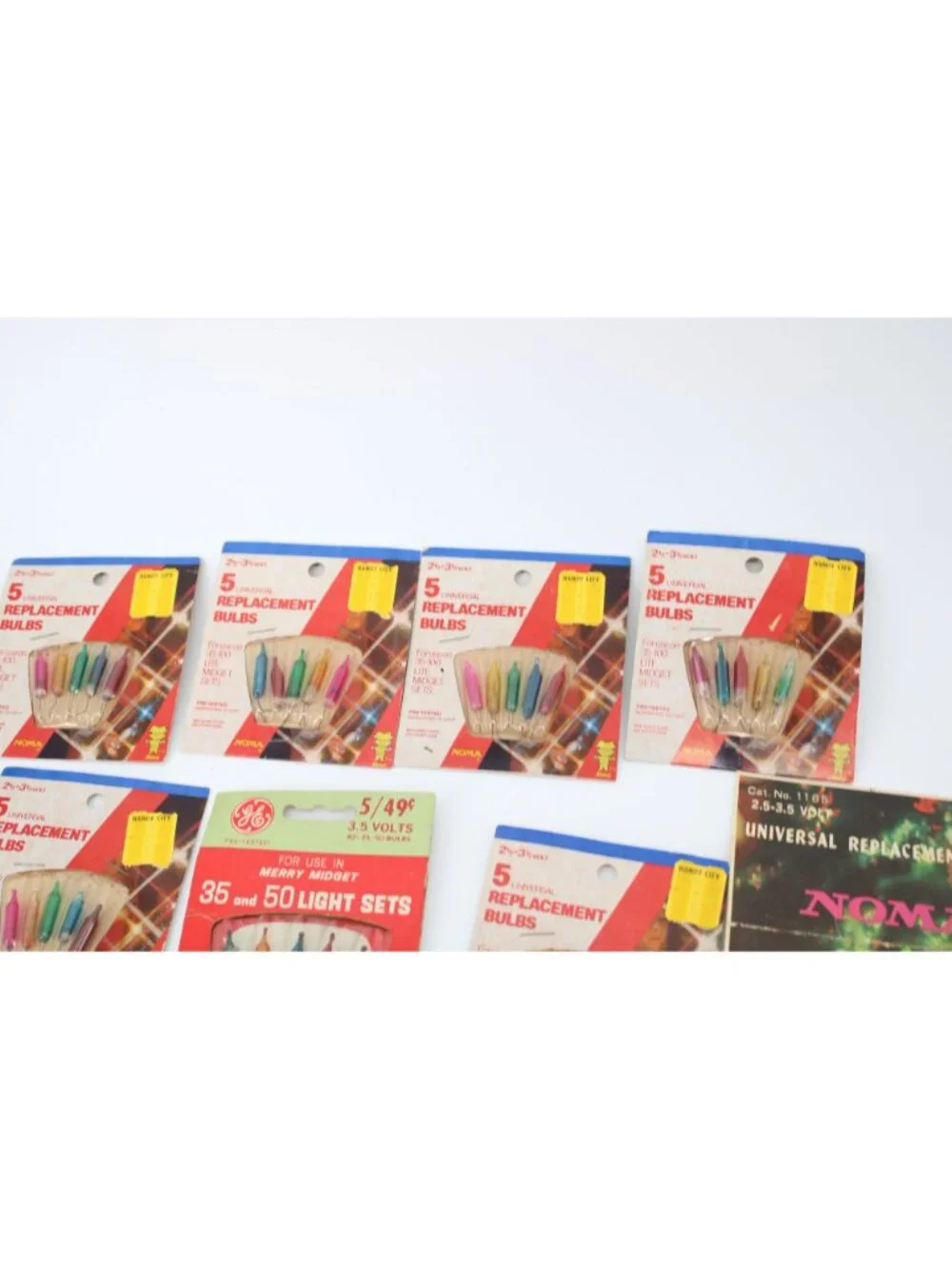 Noma Fields universal replacement bulbs GE midget 13 Vintage Packages 94329